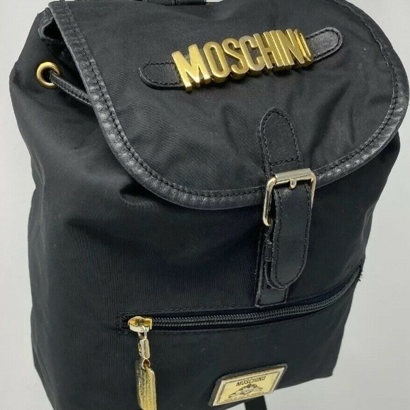Moschino Black and Gold Nylon Backpack main image 6